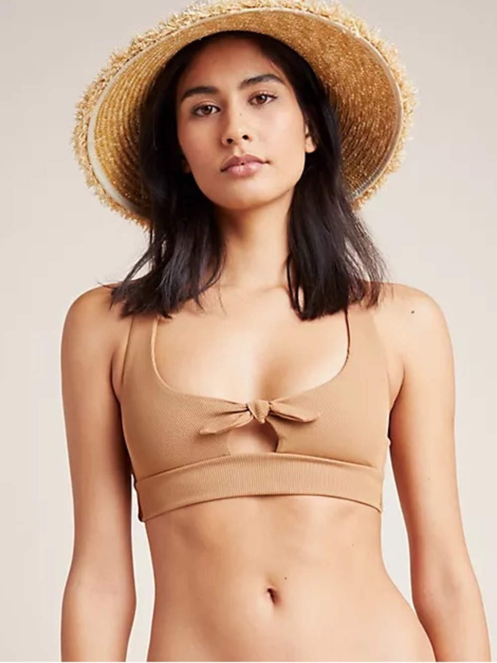 NEW L Space Anthropologie tie-front cut-out bikini top